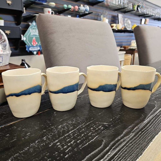 Glazed Ceramic Coffee Mugs - Set of 4