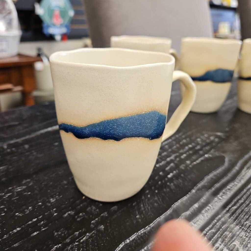 Glazed Ceramic Coffee Mugs - Set of 4