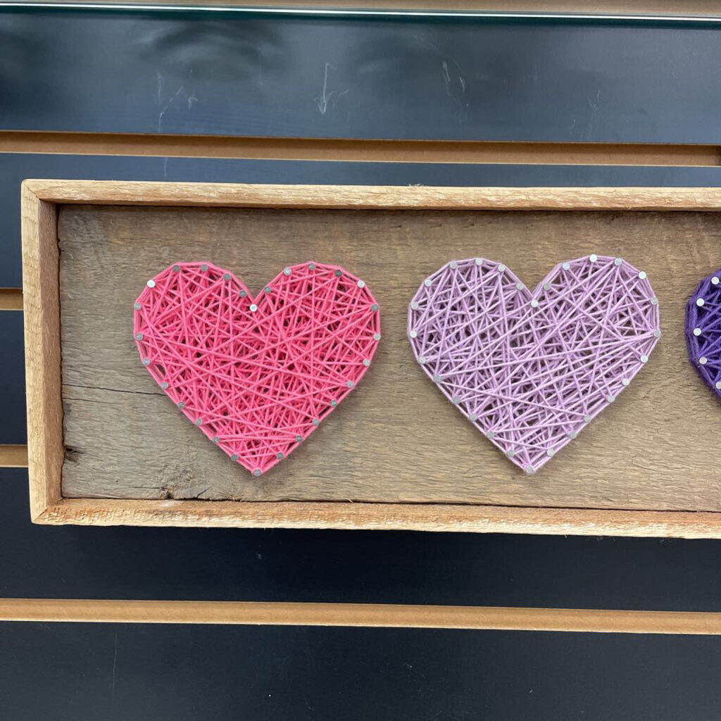 "Hearts" Nail Art on Wooden Base