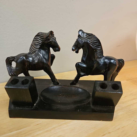 Vintage Phillippines Carved Wooden Pen Holder