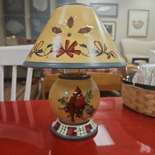 Lenox Cardinal Bird Winter Greetings Tealight Candle Lamp