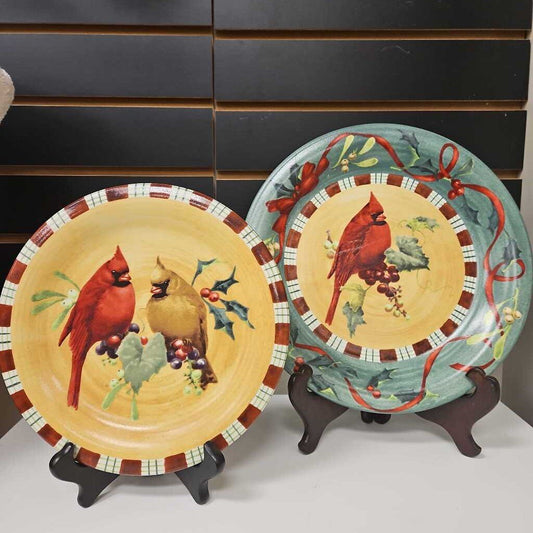 Lenox Winter Greetings Cardinal Dinner and Salad Plates