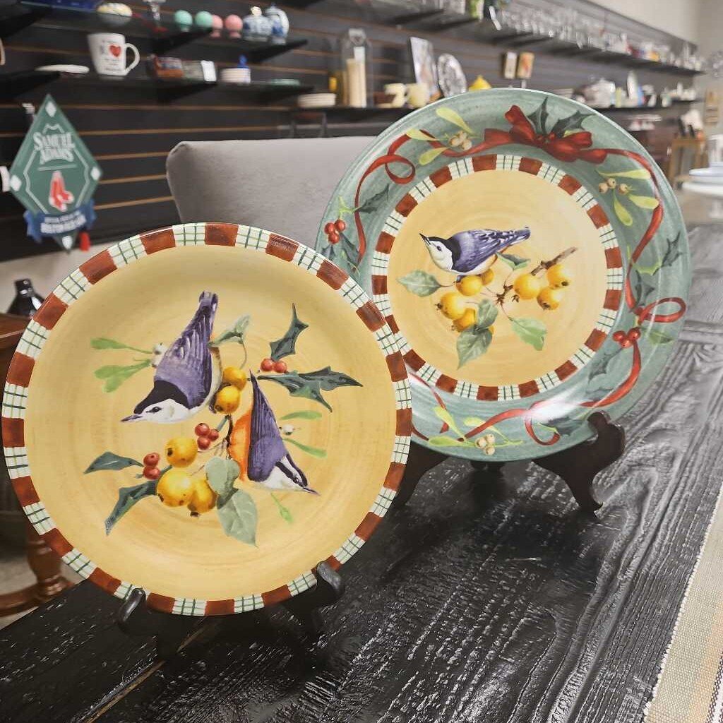 Lenox Winter Greetings Blue Bird Dinner and Salad Plates