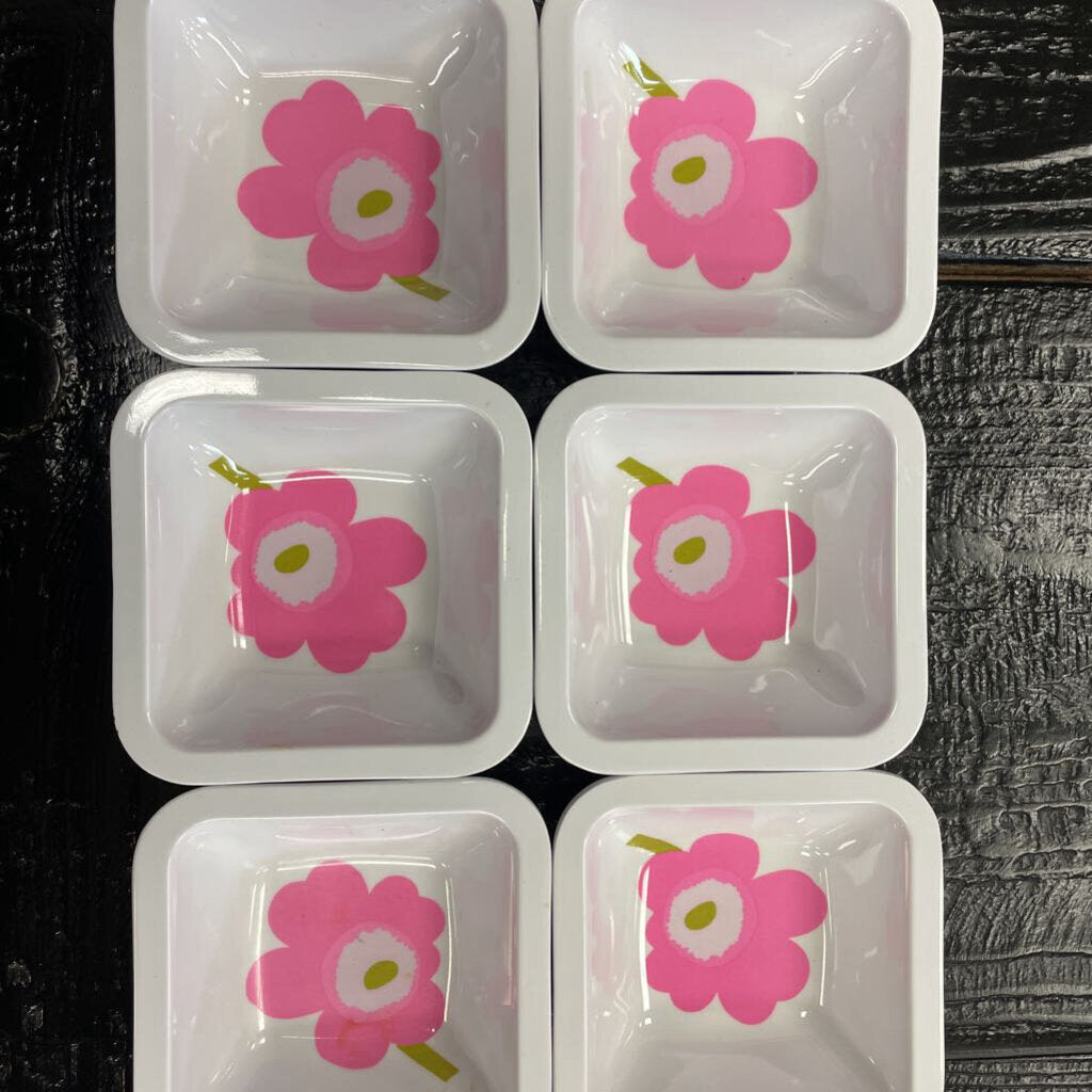 Marimekko by ZAK! Designs Unikko pattern melamine small bowl, set of 6