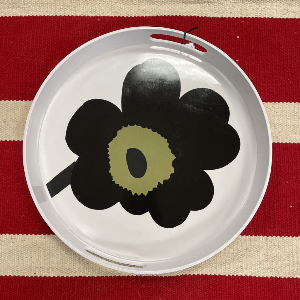 Marimekko by ZAK! Designs Unikko black poppy pattern melamine large serving tray