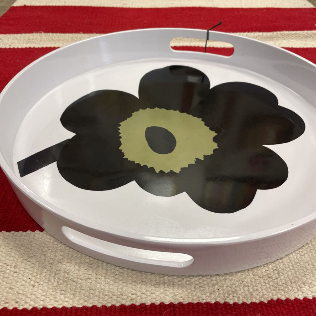 Marimekko by ZAK! Designs Unikko black poppy pattern melamine large serving tray