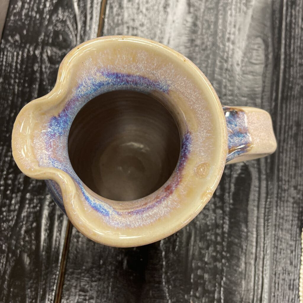 Stoneware Handmade Glazed Pitcher Drip Glaze