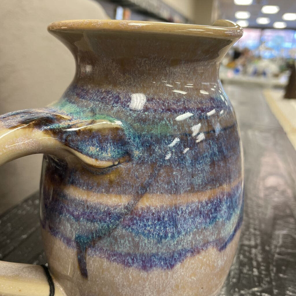 Stoneware Handmade Glazed Pitcher Drip Glaze