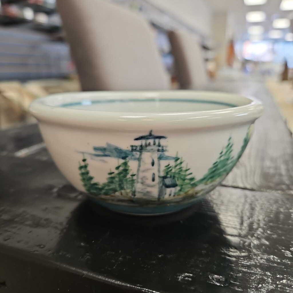Hand Painted Coastal Design Ceramic Bowl
