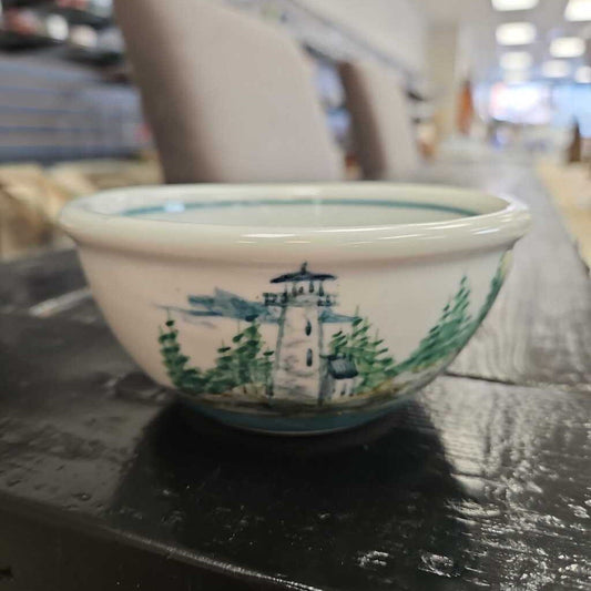 Hand Painted Coastal Design Ceramic Bowl