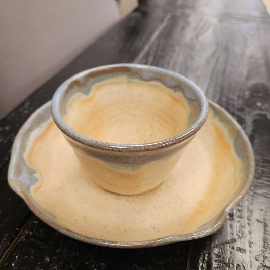 Stoneware Pottery Dish and Bowl