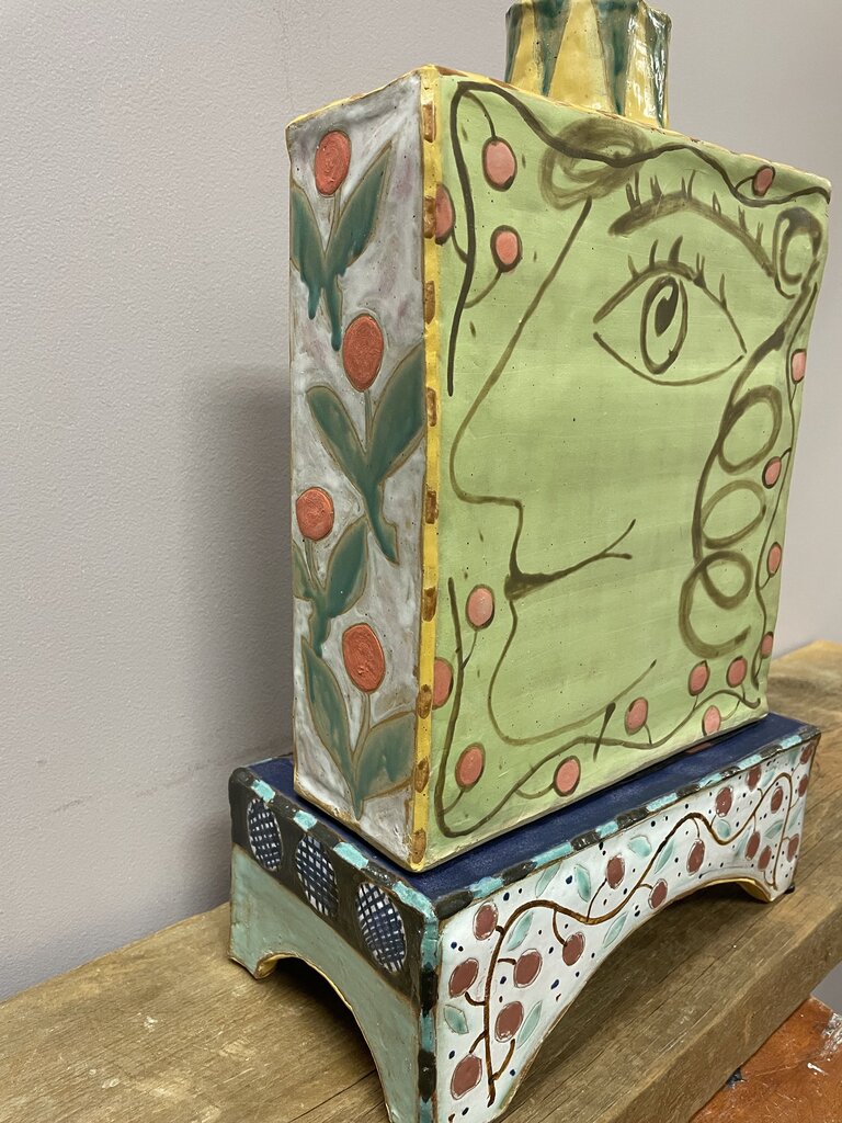 Original Glazed Terracotta Pottery Art (2 Piece)