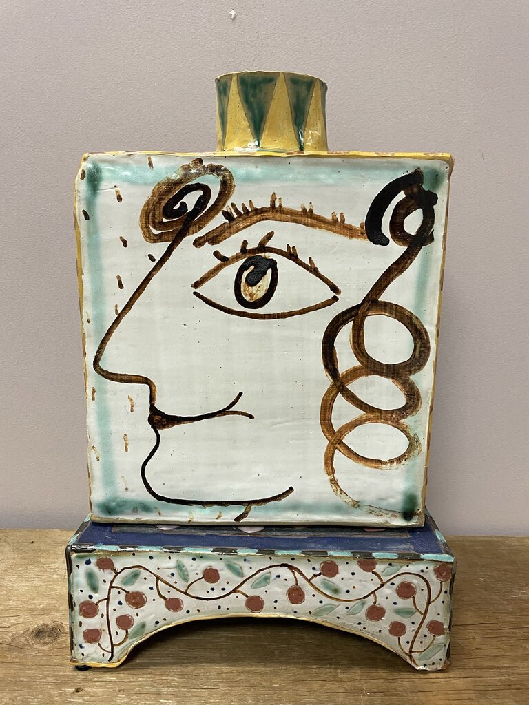 Original Glazed Terracotta Pottery Art (2 Piece)