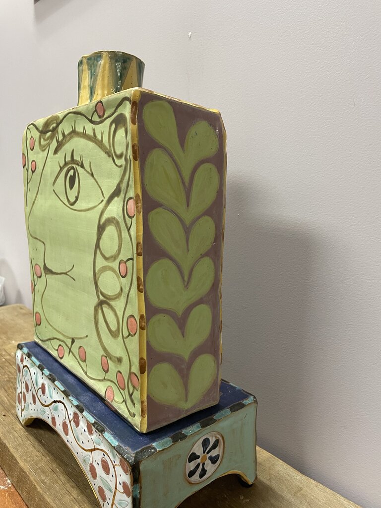 Original Glazed Terracotta Pottery Art (2 Piece)