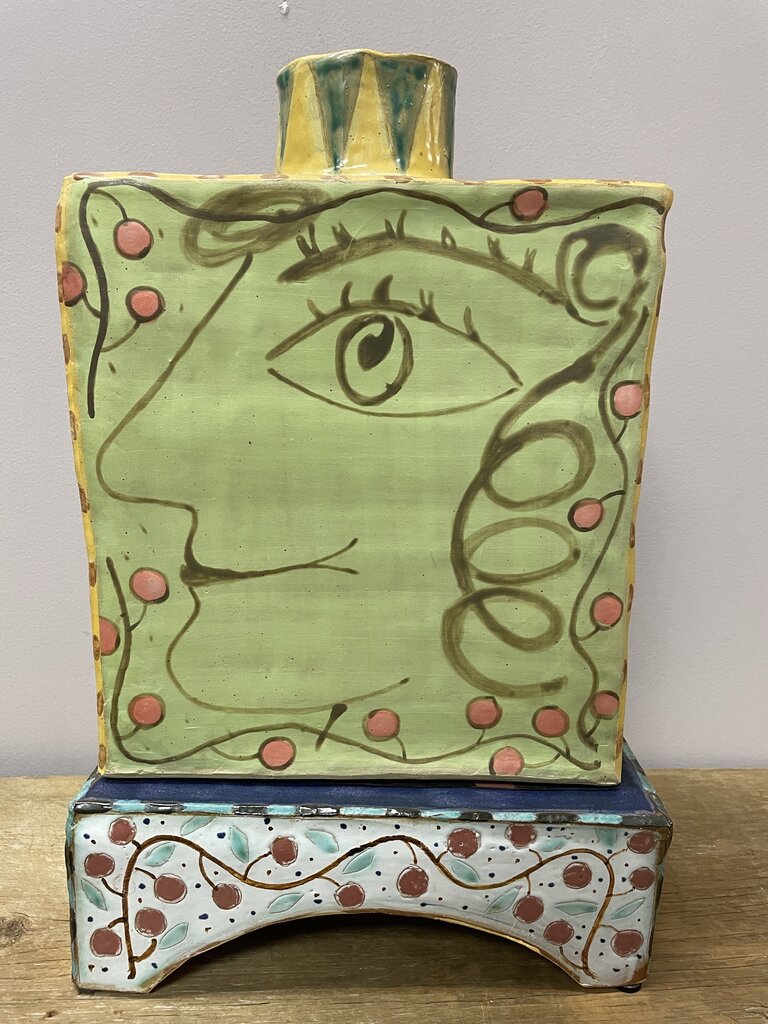 Original Glazed Terracotta Pottery Art (2 Piece)
