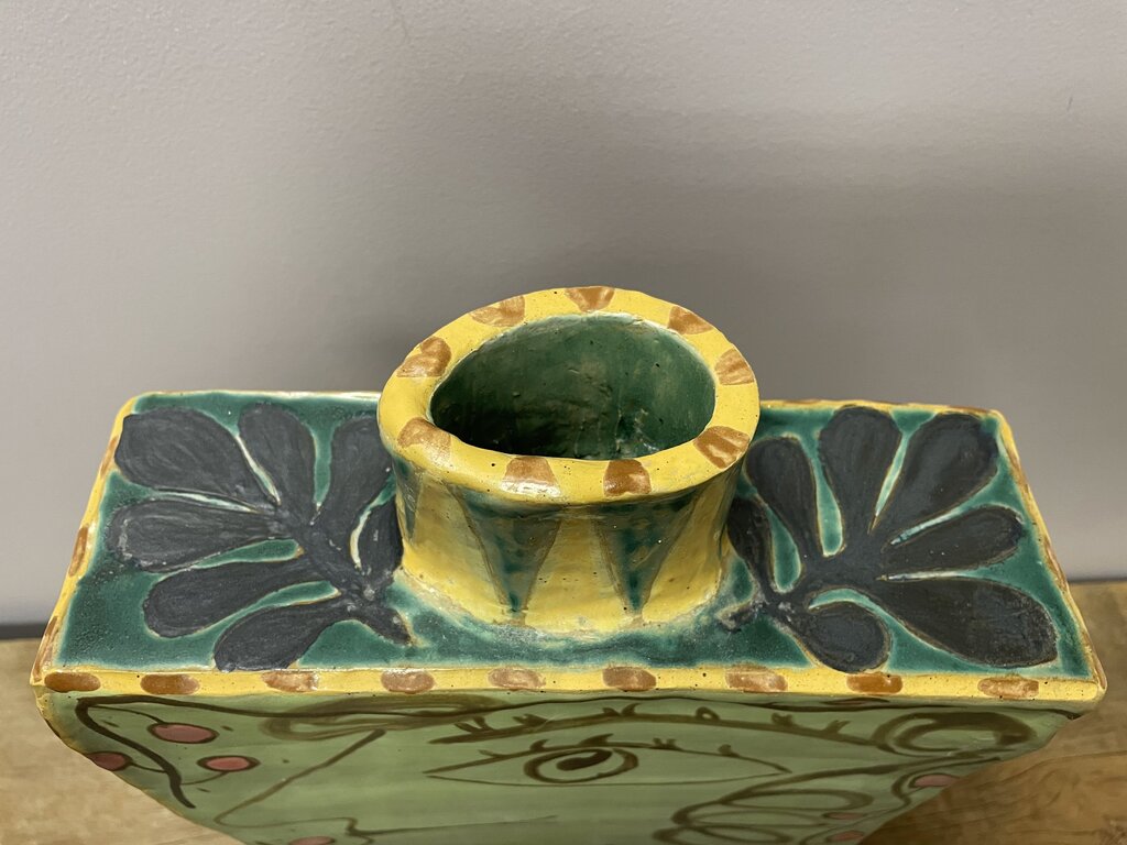 Original Glazed Terracotta Pottery Art (2 Piece)
