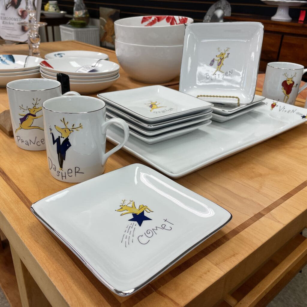 Pottery Barn Reindeer Serving Set