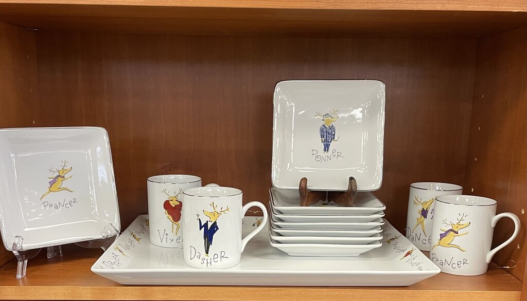 Pottery Barn Reindeer Serving Set