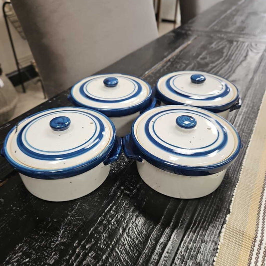 Mini Ceramic Casserole Dish with Lid - Set of 4