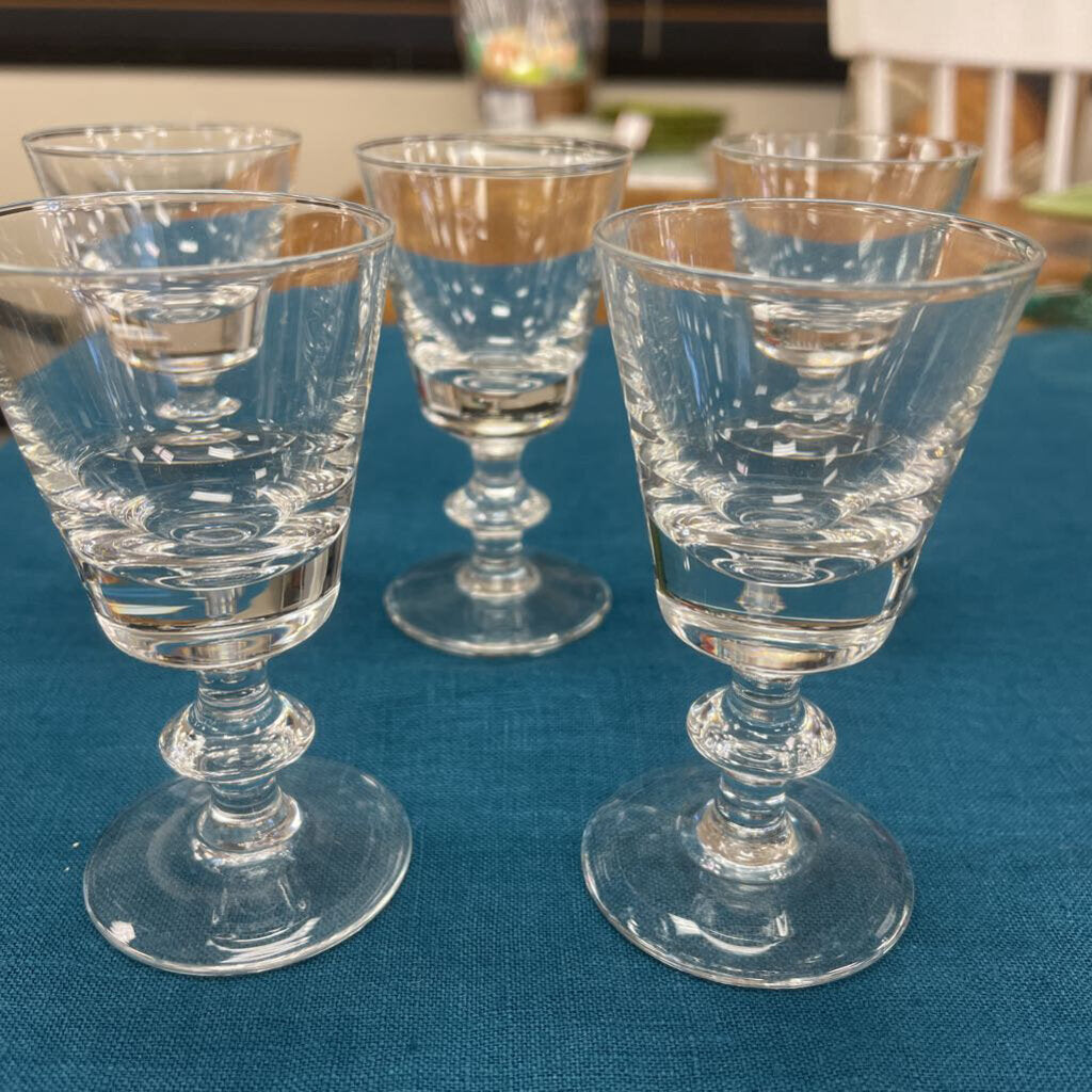 Cordial Glasses State Plain by Val St Lambert. set of 5