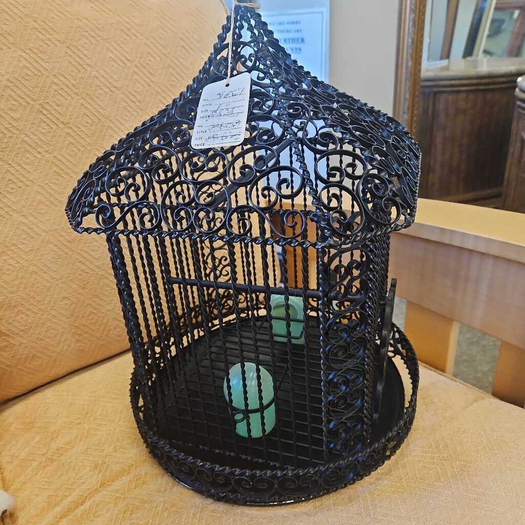 Vintage Wrought Iron Bird Cage