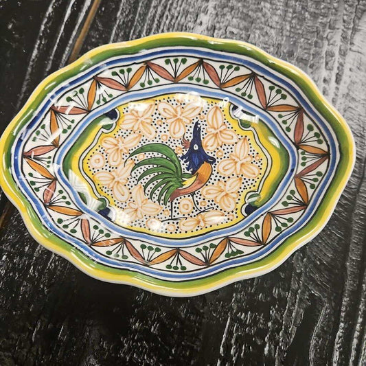 Coimbra Portugal Pottery "Lucky Rooster" Signed Dish