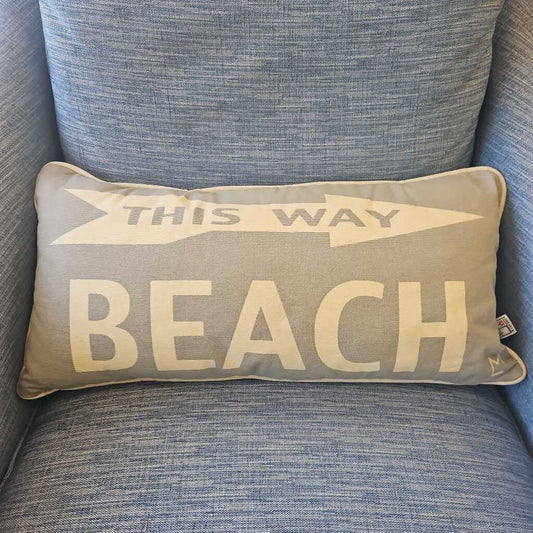 "This Way to the Beach" Accent Pillow by Laura Megroy