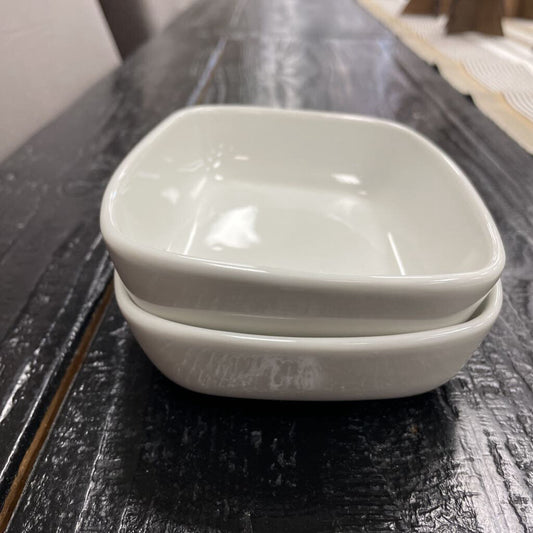 White Porcelain Square Bowl, set of 2