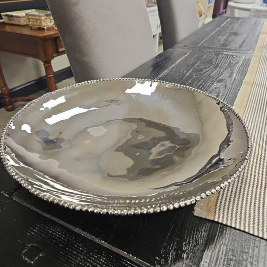 Michael Aram Molten Stainless Steel Bowl, Signed