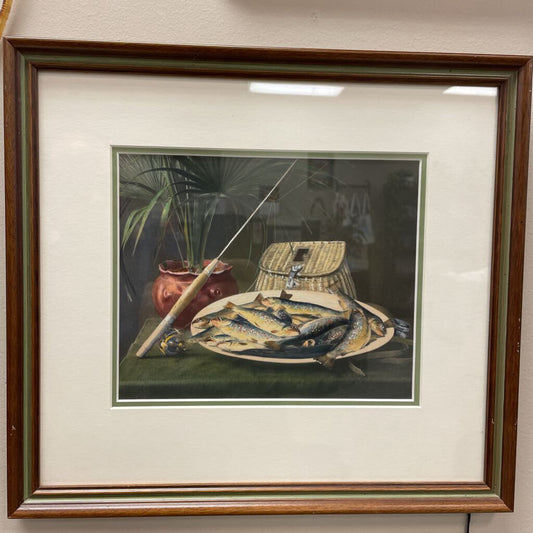 Still Life of Fish, framed print