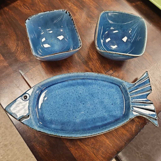 Terre E Provence Made in France Tidbit Tray and Dip Bowls