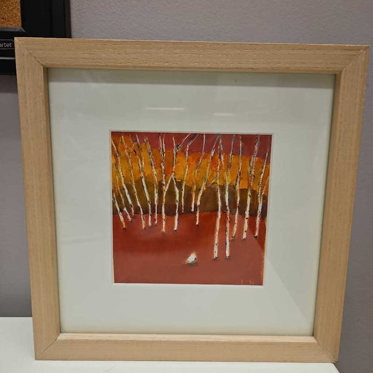 Original Abstract Landscape in Box Wood Frame "Hancock, Vinalhaven - Sunset"