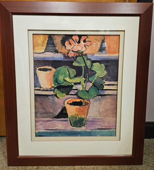 "Pot of Geraniums" by Henri Matisse Framed Print