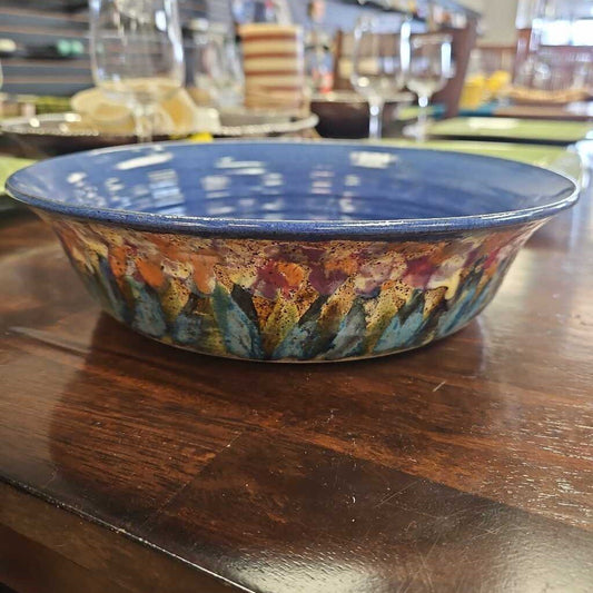 Hand Painted Stoneware Casserole Dish
