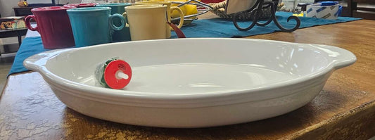 Nora Fleming Oval Baker w/Christmas Tree