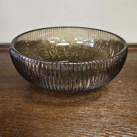 Vintage E.O. Brody Ribbed Glass Candy Dish
