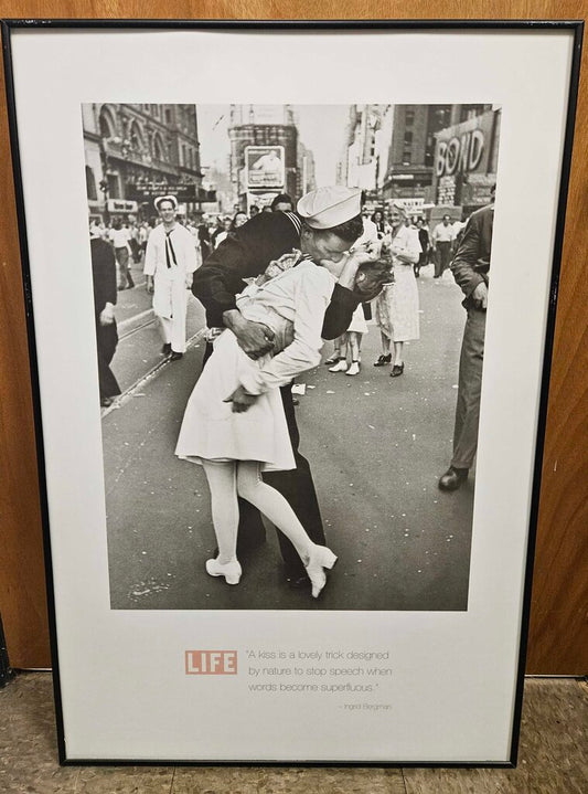 LIFE Magazine Cover Art Framed Print - "Kissing on VJ Day"