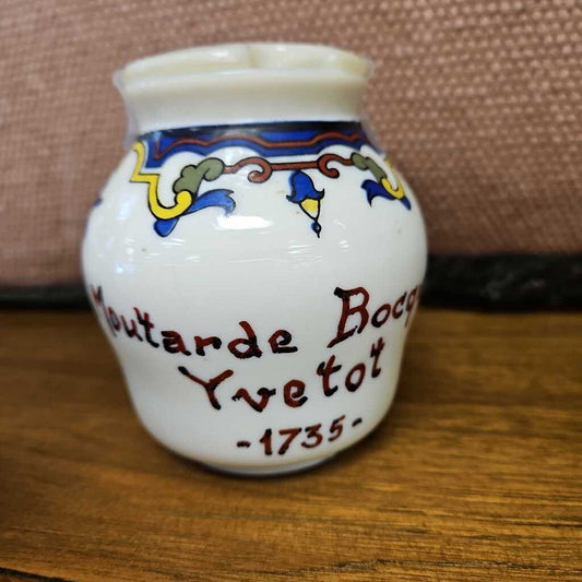 Vintage Moutarde Bocquet Yvetot 1735 Mustard Jar