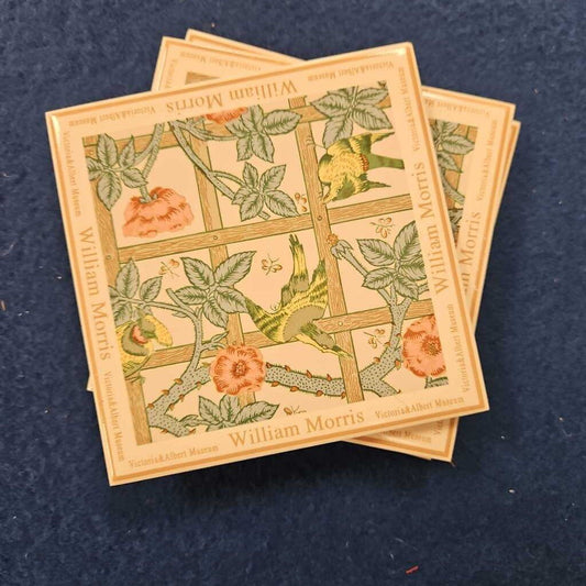 William Morris Trellis Square Coasters - Set of 4