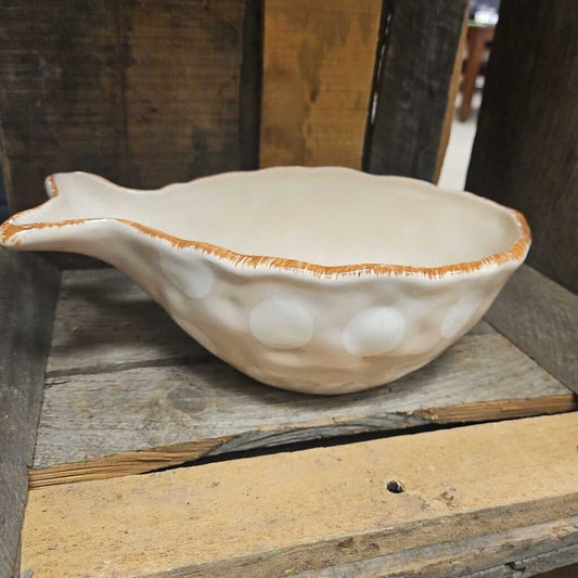 Ceramic Polka Dot Fish Serving Bowl