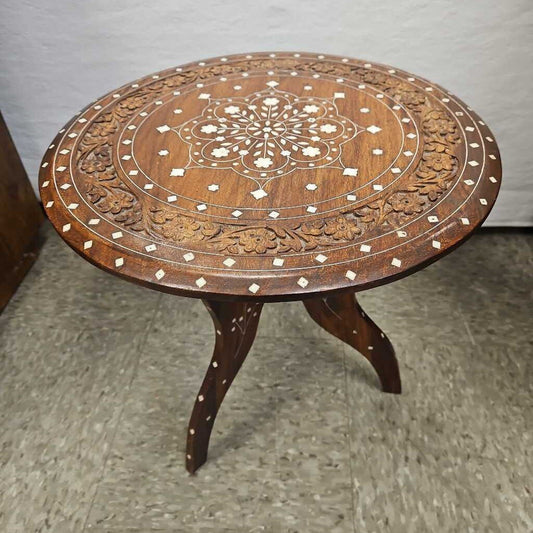 Vintage Indian Inlaid Side Table