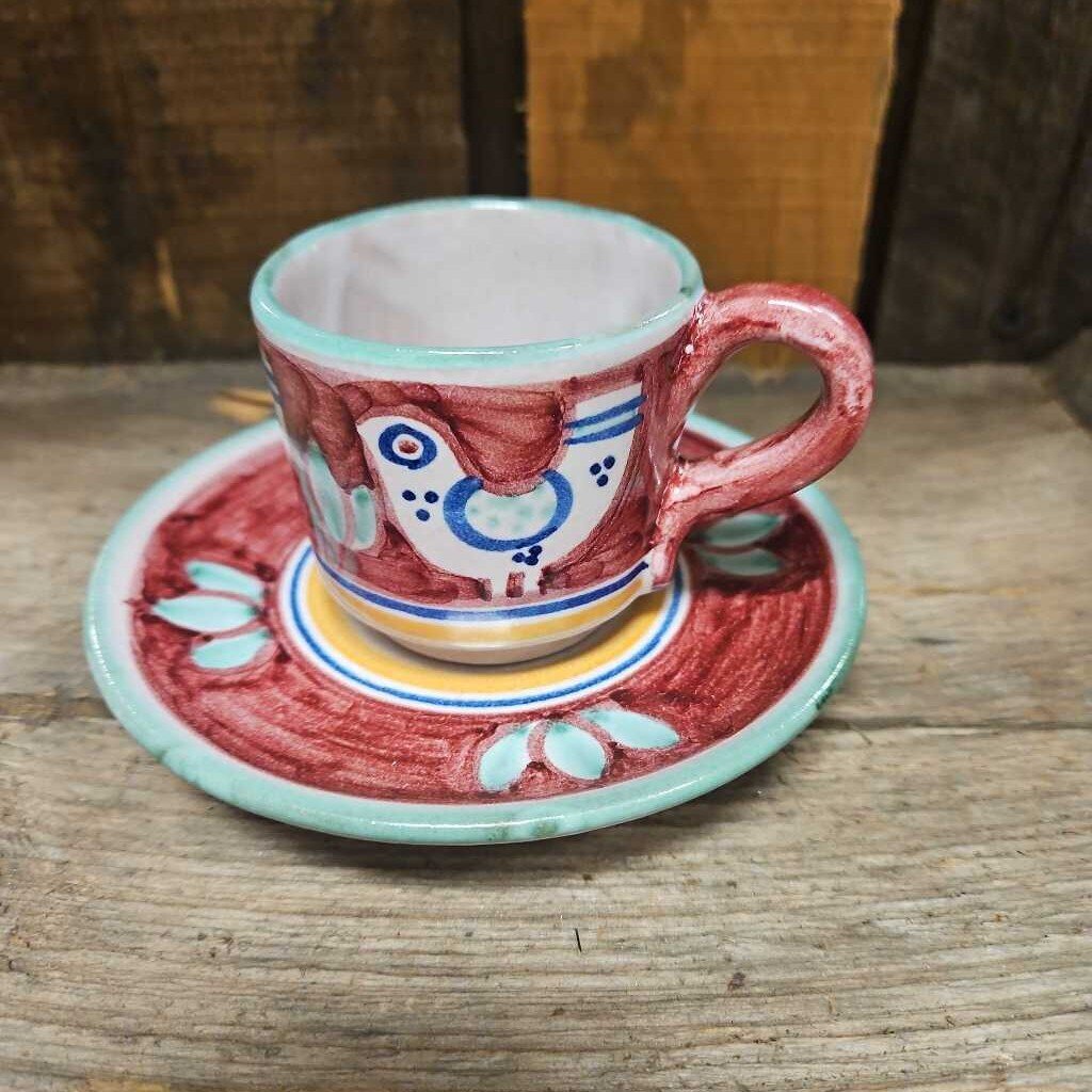 V. Pinto Vietri Style Italian Hand Painted Espresso Set - 16 pc