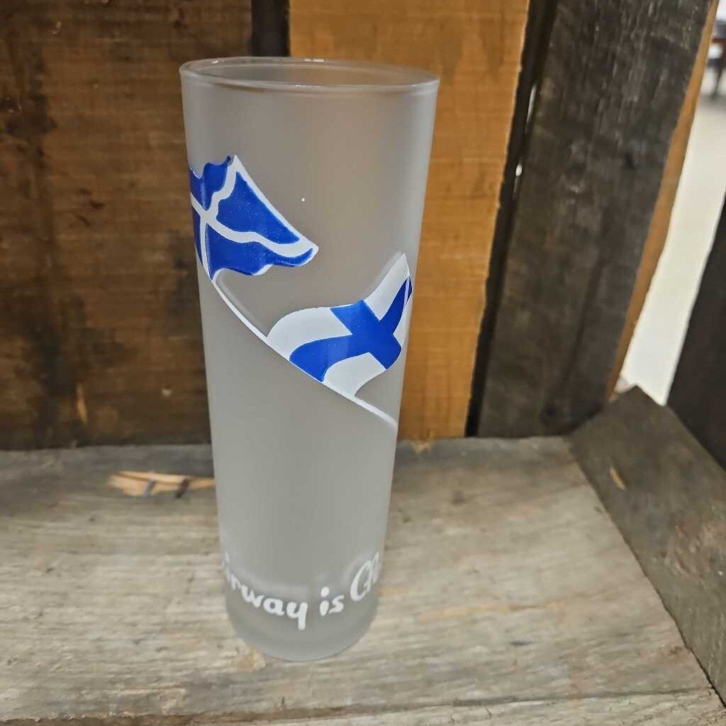 Vintage Libbey Nautical Sailing Flags Frosted Drinking Glasses - Set of 7