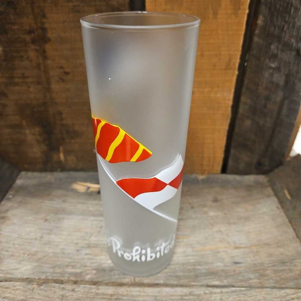 Vintage Libbey Nautical Sailing Flags Frosted Drinking Glasses - Set of 7