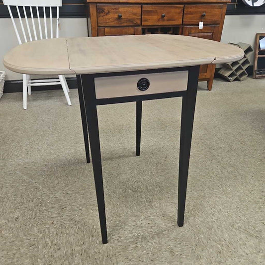Refinished Single Drawer Dropleaf Dining Table