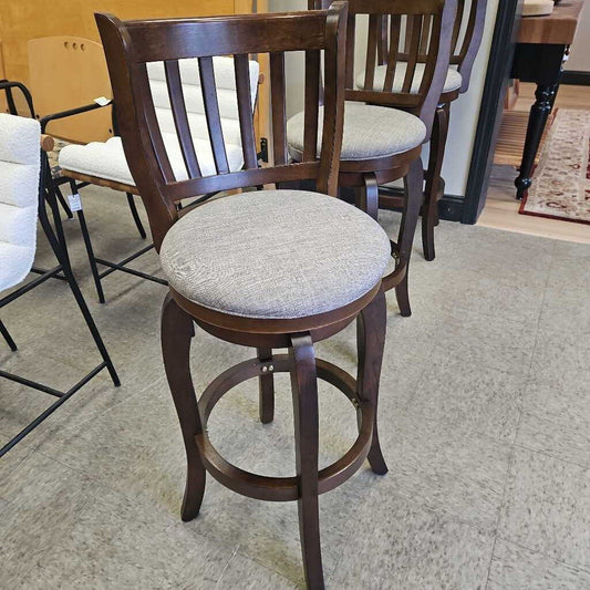 Ali Modern Linen High Back Bar Stool Swivel