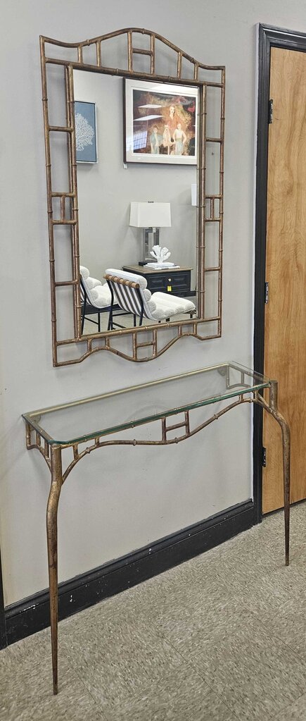 Iron Wall Mounted Mirror and Console Table