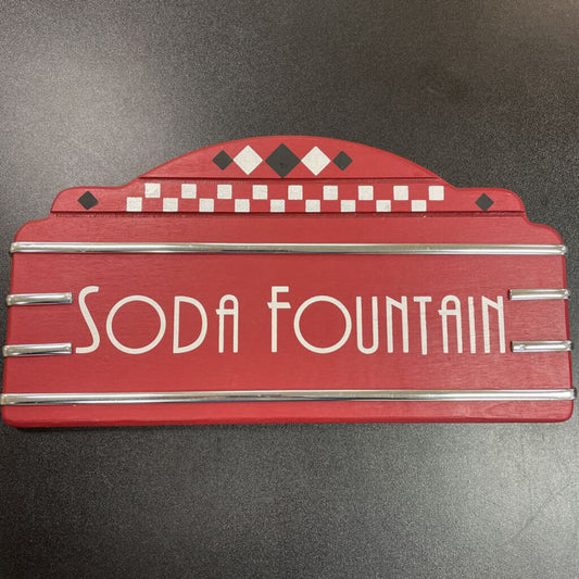 Retro Vintage-Style "Soda Fountain" Wooden Sign