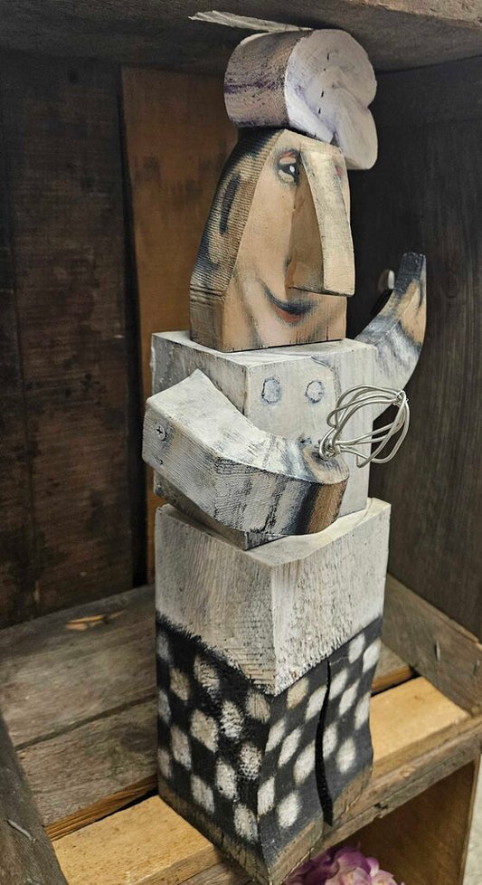 Chef Wood Sculpture by Robin Kent