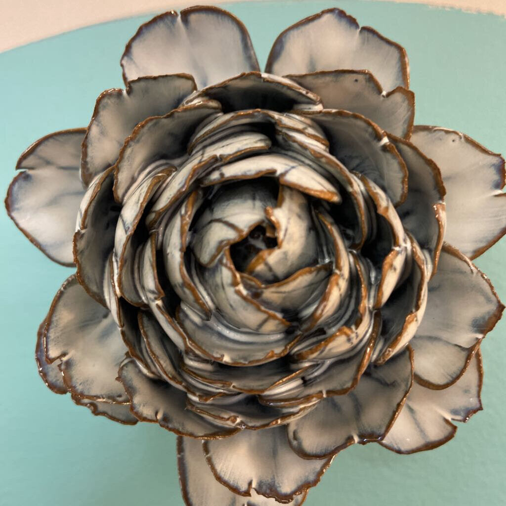 Chive Ceramic Wall Flower #NA05 - Blue White Queen Protea